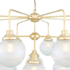 Genoa prismatic glass 5-8-13-21 light | antique silver