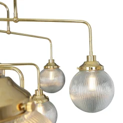 Genoa prismatic glass 5-8-13-21 light | antique silver
