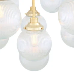 Genoa prismatic glass 5-8-13-21 light | antique silver