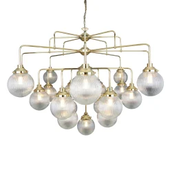 Genoa prismatic glass 5-8-13-21 light | antique silver