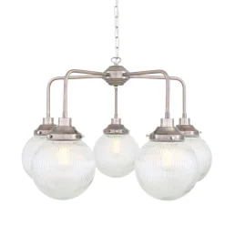 Genoa prismatic glass 5-8-13-21 light | antique silver