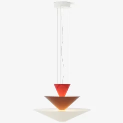 Gio pendant | Vermilion Red, Dark Burgundy & Ecru White