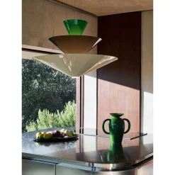 Gio pendant | Vermilion Red, Dark Burgundy & Ecru White