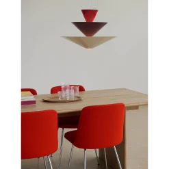 Gio pendant | Vermilion Red, Dark Burgundy & Ecru White