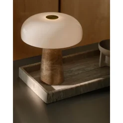 Glossy table mini | beige marble