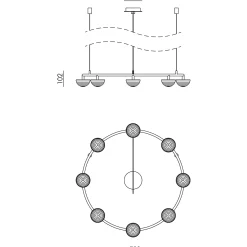 Hado chandelier 8-10-12 | aged gold