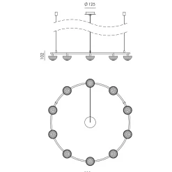 Hado chandelier 8-10-12 | aged gold