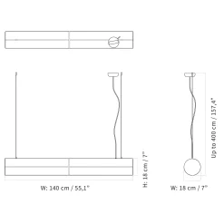 Hashira linear pendant | raw linen