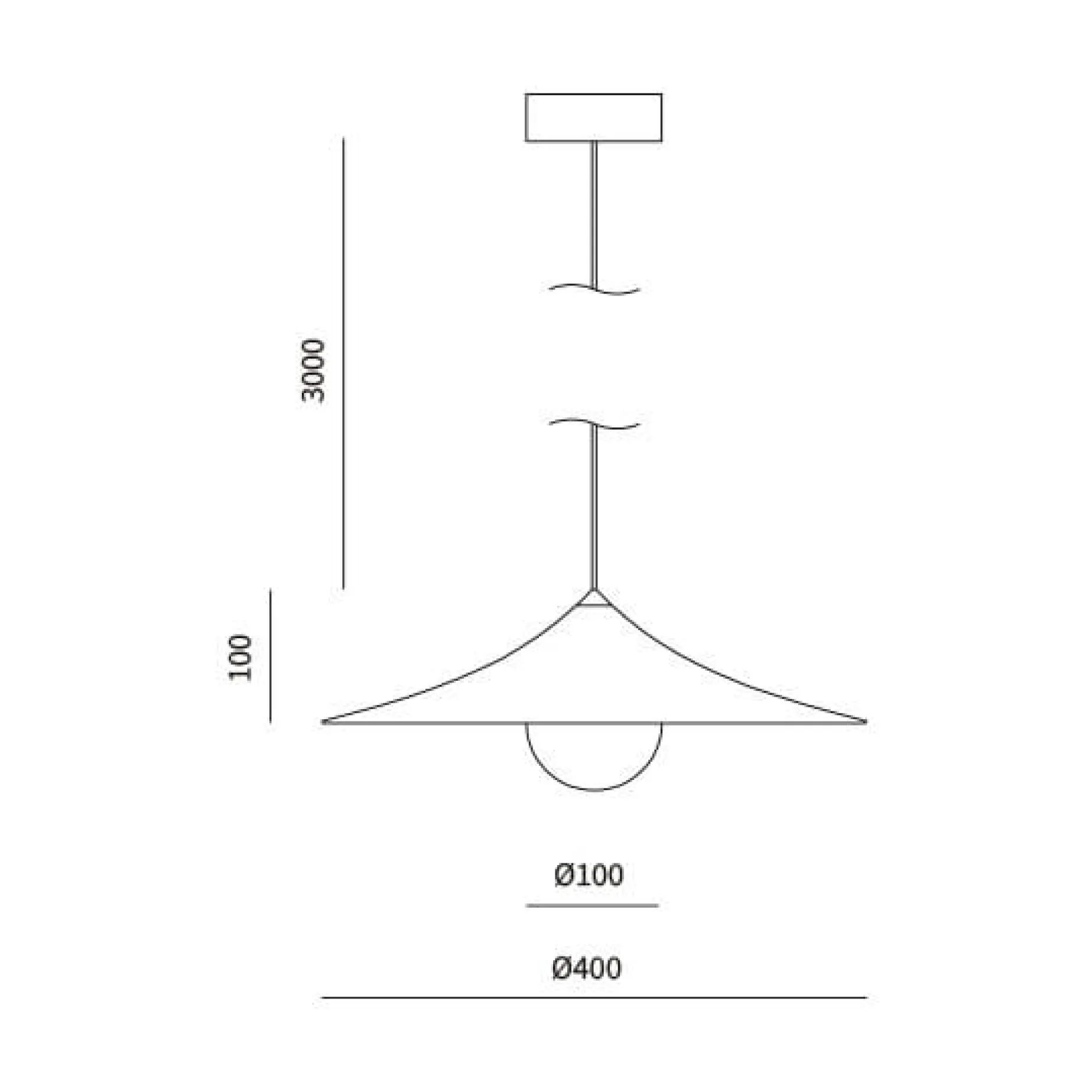 Hat ⌀40 pendant | matt black