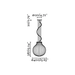 Isabelle pendant ø31-Ø40-Ø50 | glass white