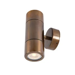 Lana brass wall light IP65 | natural brass