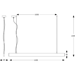 Linus linear pendant 120 | black