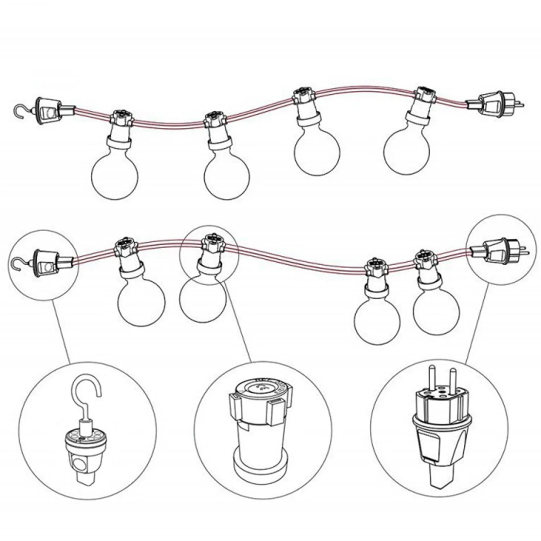 Lunet string light IP44 | picnic