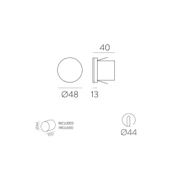 Miura mini wall recessed ø48 | white