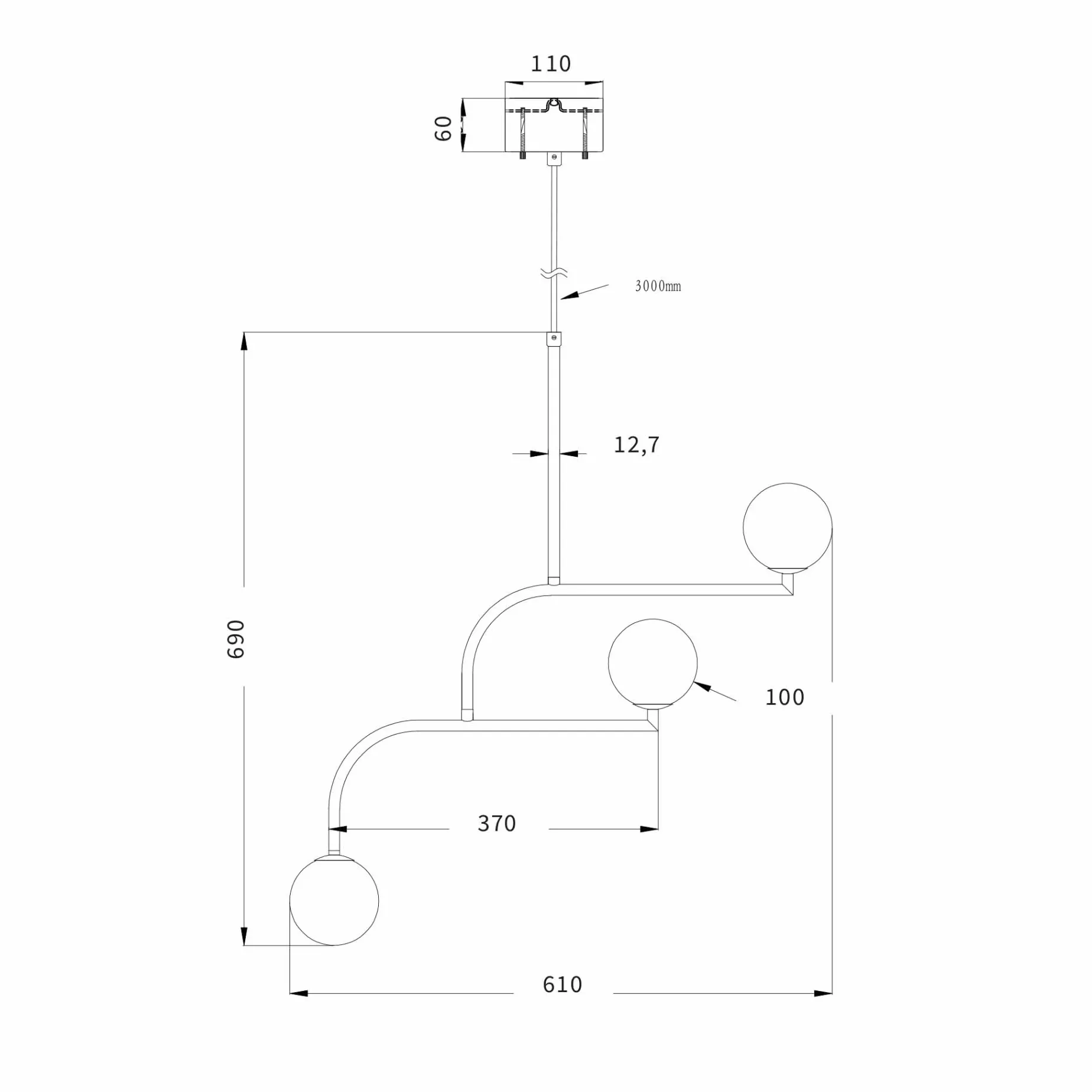 Mobil chandelier 70 | brass