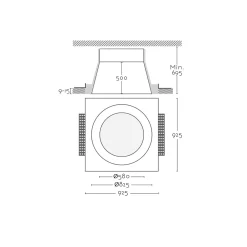 Moonlight recessed ø50-82 | white plaster