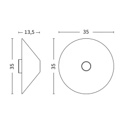 Ono Flush Mount ⌀35 IP | white opal acrylic