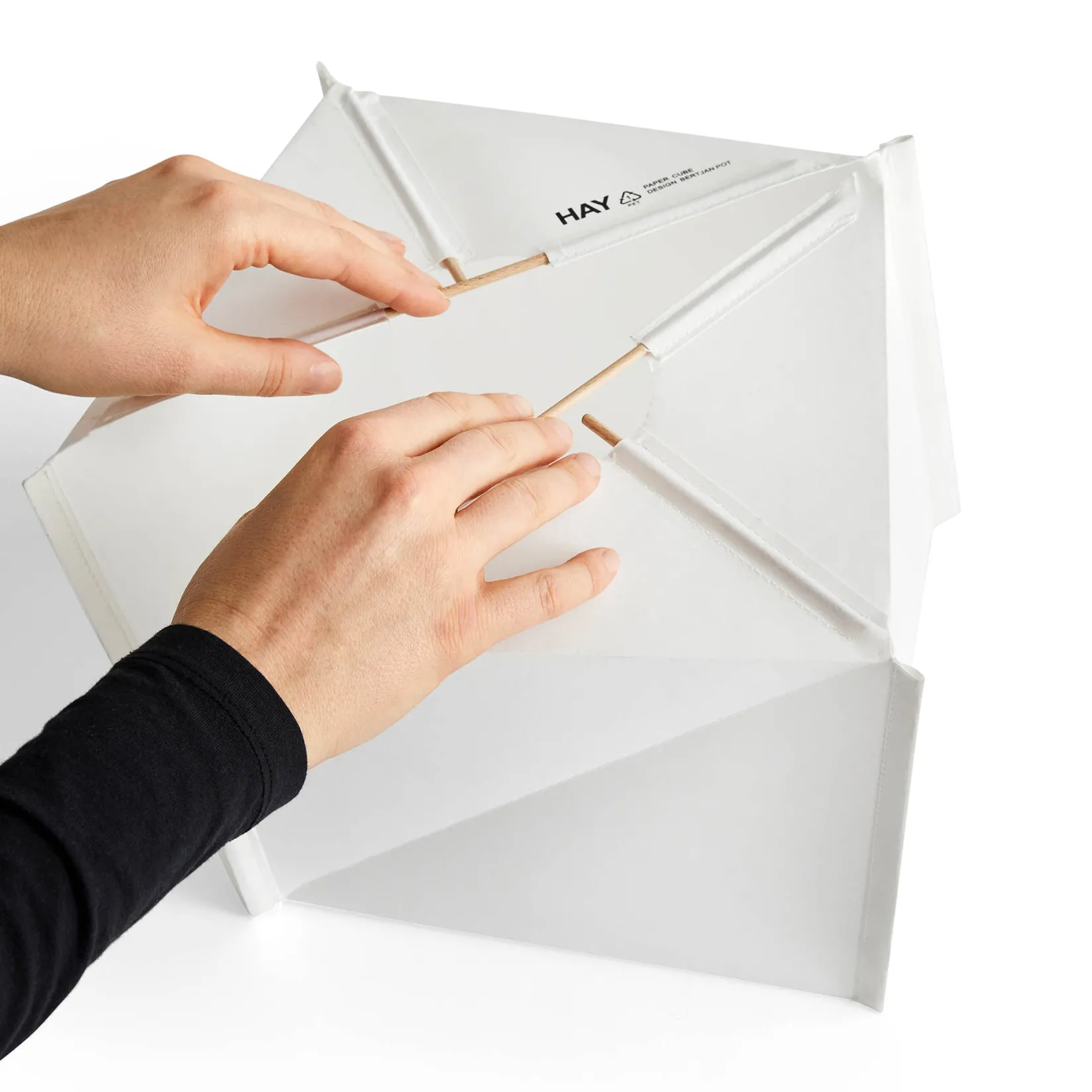 Paper cube table lamp | ecopet paper white