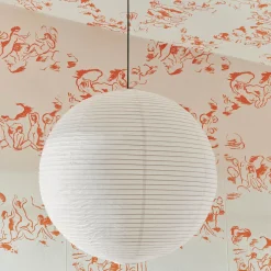 Paper shade sphere ⌀50-ø80 | classic white / garden green