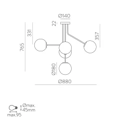 Parma chandelier | matt black