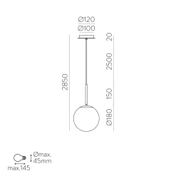 Parma IP44 pendant ⌀18-⌀30 | matt antique gold