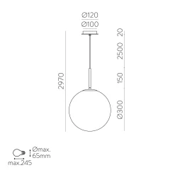 Parma IP44 pendant ⌀18-⌀30 | matt antique gold