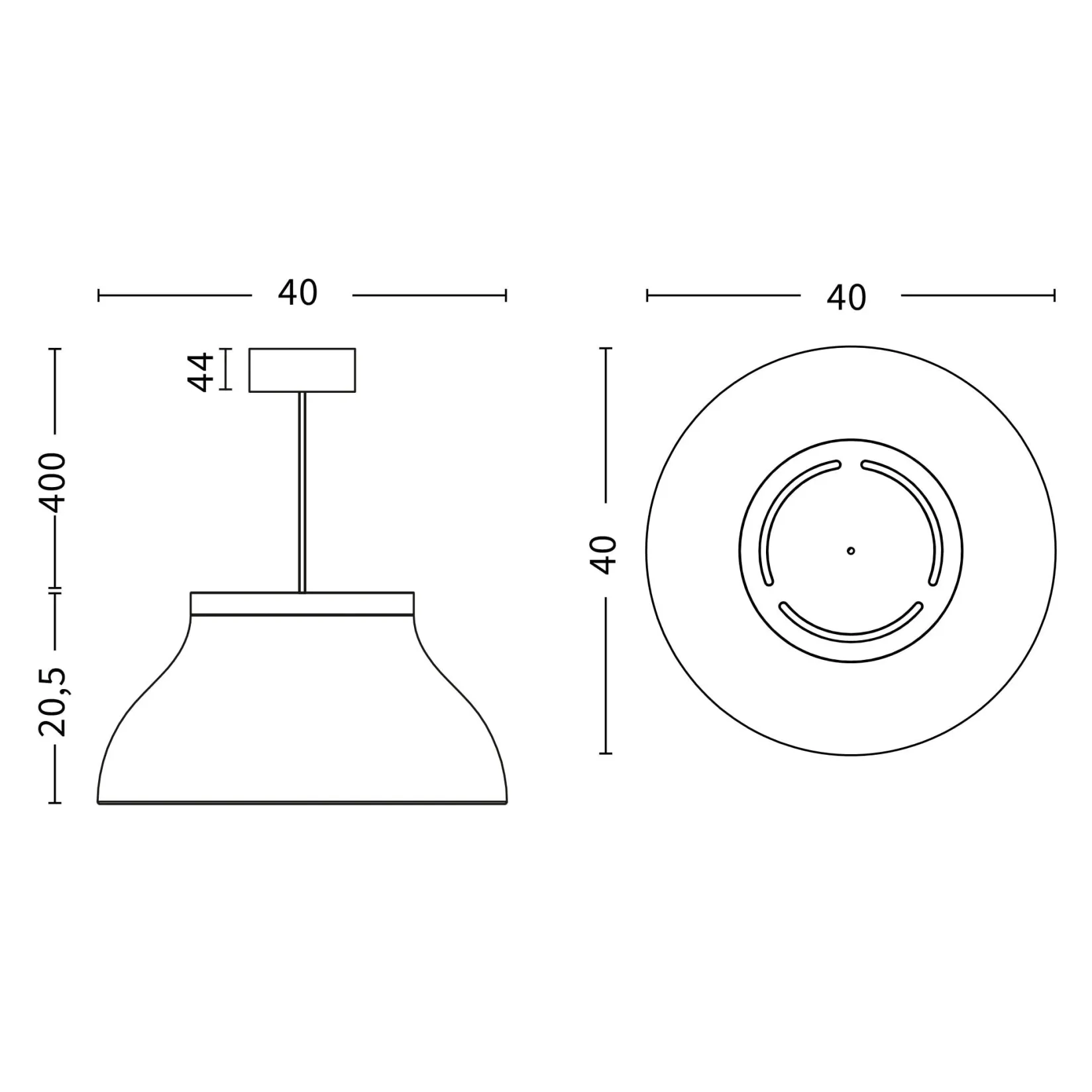 PC pendant lamp ø25 - ø40 | aluminium