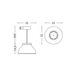 PC pendant lamp ø25 - ø60 | soft black