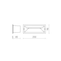 Ragg wall recessed IP65 | black