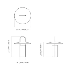Ray portable table lamp | black