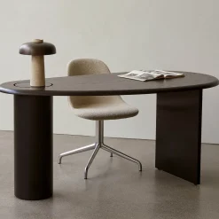 Reverse table lamp | carrara marble and glossy black