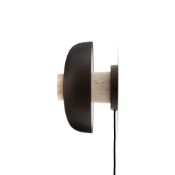 Reverse wall lamp | travertine and bronzed brass