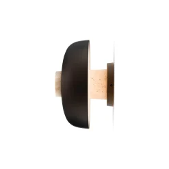 Reverse wall lamp | travertine and bronzed brass