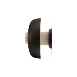 Reverse wall lamp | travertine and bronzed brass