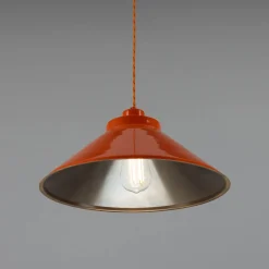 Rio coloured brass pendant 38cm | powder-coated sage green