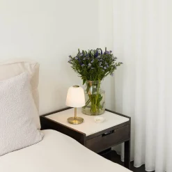Room 49 portable | opal white and antique brass