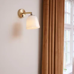 Room 49 wall | opal white and antique brass