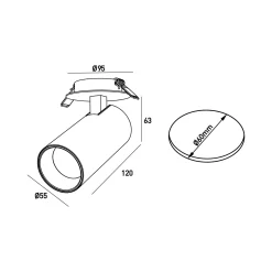 Ross Recessed Spotlight | black