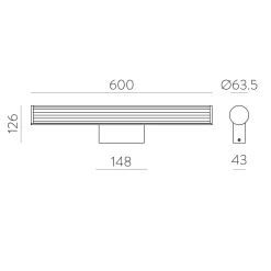 Sara IP44 wall 60-90 | chrome