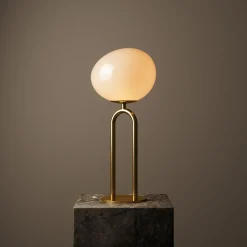 Shapes table | opal white brass