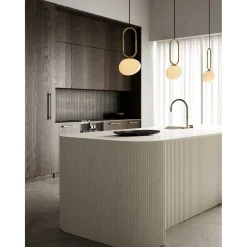 Shapes table | opal white brass