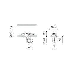 Six micro recessed | white