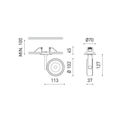 Six recessed | white