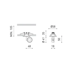 Six recessed | white