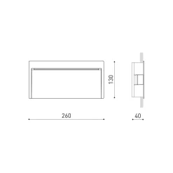 Slim outdoor wall IP65 | textured grey