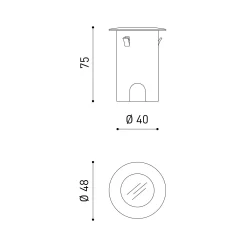 Step micro XS recessed IP65 | textured oxidon