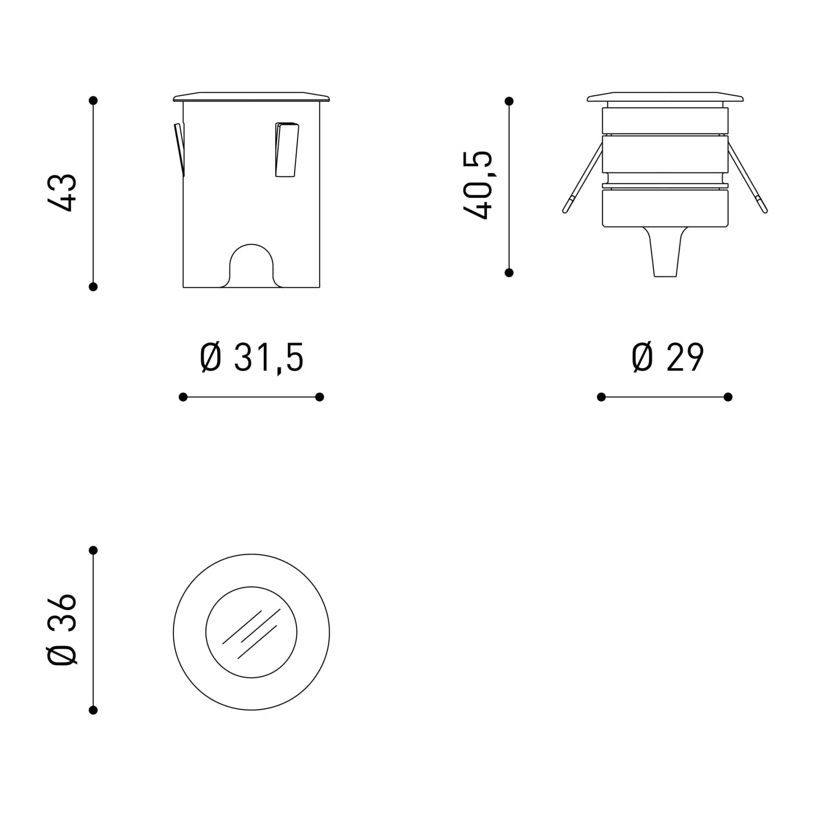 Step micro XS recessed IP65 | black