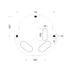 Team round wall light | black