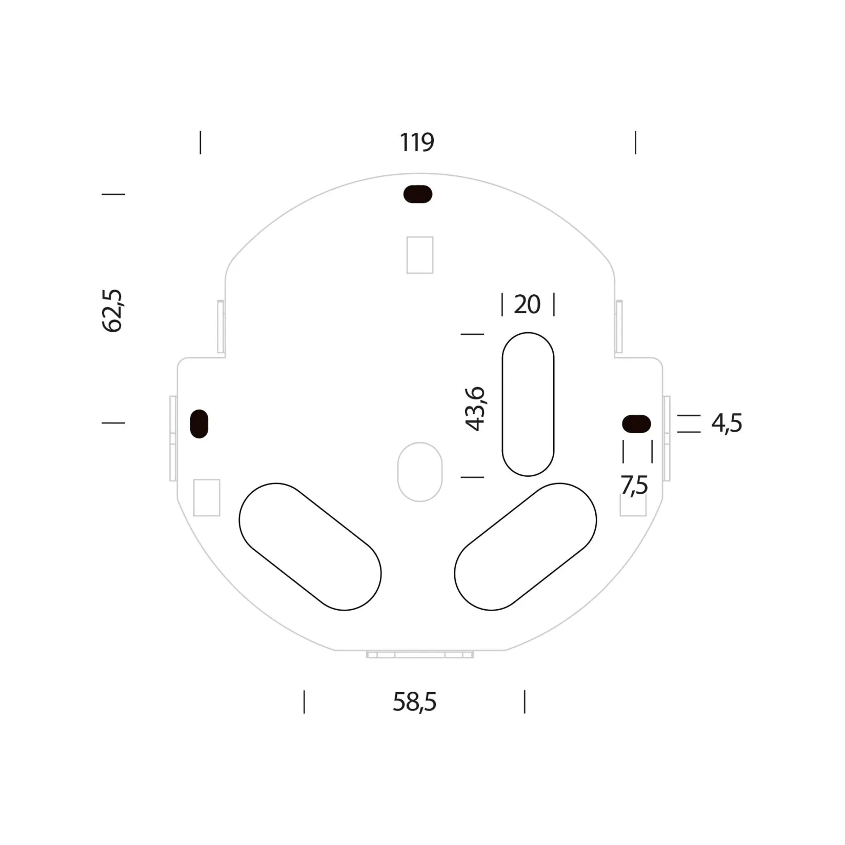 Team round wall light | black