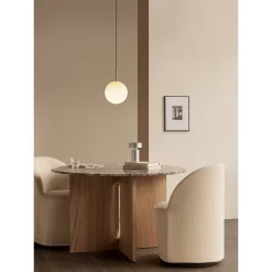 TR Bulb pendant | brushed brass and matte opal glass